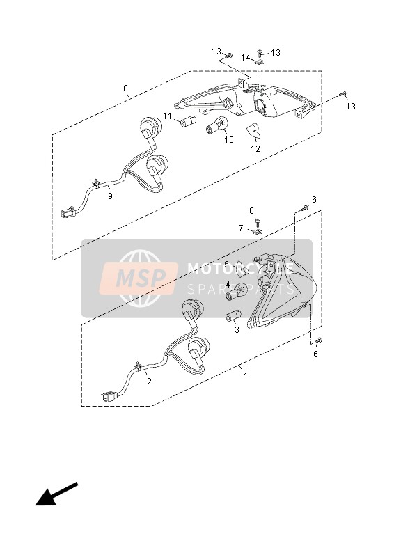 Yamaha YP250R X-MAX SPORT 2012 Achterlicht 2 voor een 2012 Yamaha YP250R X-MAX SPORT